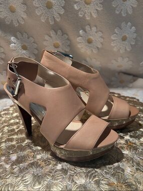 Michael Kors Blush Pink Open-Toe Platform Heels